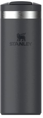 STANLEY 1913 Transit Flip Top Mug 0.35L - Black | Keeps 4 Hours Hot - 6 Hours Cold - Leakproof - Dishwasher Safe - Car Cup Holder Compatible