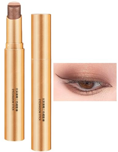 Ombretto in stick a 3 colori,Matitas ombretto cremosa a lunga tenuta e waterproof,Finiture opache e brillanti per il trucco da giorno e da sera,Adatto ai principianti