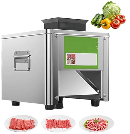 Cortadora De Carne Comercial 850W - Cortafiambres Eléctrico Profesional, 310r/min, Acero Inoxidable, Capacidad 150kg/h, Ideal Para Carne Y Verduras En Hostelería(21mm)