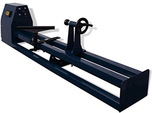 Kaloriko Torno de mesa de madera de 1000 mm con motor de 400 W, con accionamiento por correa trapezoidal ajustable y disco plano, torno para bricolaje, máquina de torneado de precisión para torneado y