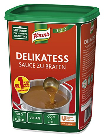 Knorr Delikatess Sauce zu Braten (gravy) (Trockenmischung, ideal als Basis, Soßenbinder und zum Verfeinern von Bratensaucen), 1000 g