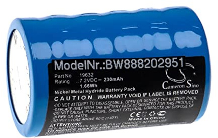 vhbw Batería Recargable Compatible con Servox 14266, 19632, D45N7, Digital XL, Speech tecnología médica (230 mAh, 7,2 V, NiMH)