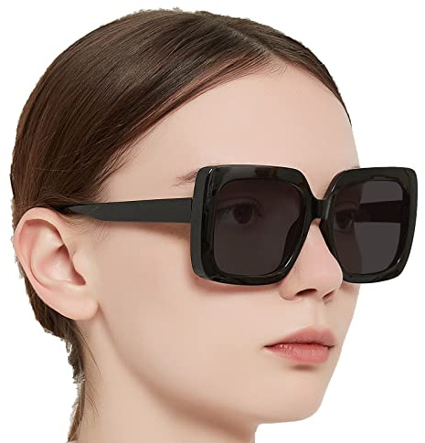 OCCI CHIARI Reader Sunglasses Women 2.75 Oversized Black Square Reading Sunglasses 1.0 1.25 1.5 1.75 2.0 2.25 2.5 2.75 3.0 3.5 (Black, 2.75)