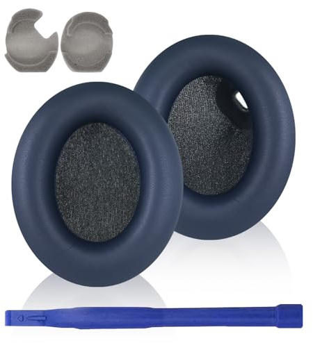 WH-1000XM4 Replacement Ear Pads, Protein Leather Earpads Cushions for Sony WH-1000XM4 Over-Ear Headphones, XM4 Earpads with High-Density Memory Foam, Without Affecting Sensor (Blue)