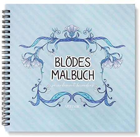 BIROYAL Blöd gelaufen: Malbuch für Erwachsene | Demotivierender Malbuch | Bastelset Erwachsene | Anti Stress Geschenke | 24 Ausmalmotive zum Entspannen, Ausmalbuch mit Blumen & Schimpfwort (Rose)