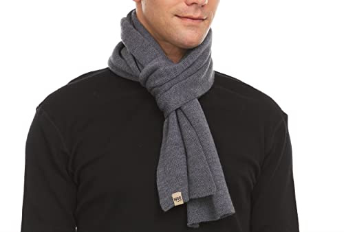 100% Merino Wool Minus33 Everyday Knit Scarf - Winter Scarf - Midweight Scarves for Women and Men - Charcoal Gray - One Size