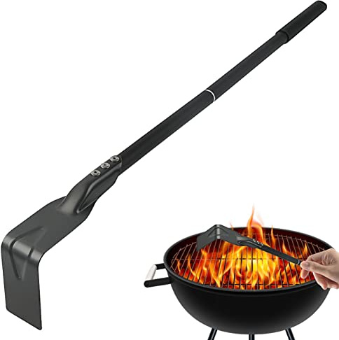 Vigcebit Pizza Oven Hook Ash Shovel,Long Handle Scraper Ash Scoop for Stove | Long Handle Scraper Ash Scoop for Stove and BBQ - Charcoal Pizza Oven Accessories