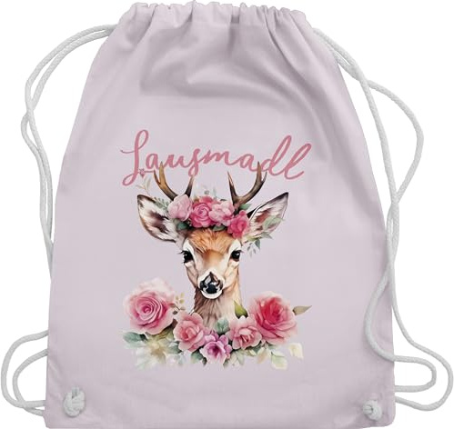 Turnbeutel Rucksack - Kompatibel mit Oktoberfest Tasche - Lausmadl Reh Geweih I Lausemädchen I Freches Mädchen I Lausmädchen I Lousy Girl - Unisize - Pastell Rosa - trachtenrucksack bayrische