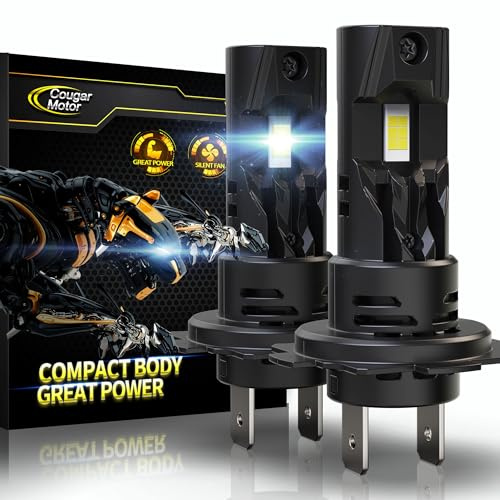 Cougar Motor H7 Bulbs, 1:1 Size H7 Lights Bulb No Adapter Required 6500K White Fog Light or Off-Road Use Plug and Play - Pack of 2