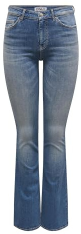 ONLY Flared fit Jeans ONLBLUSH Mid Waist Flared Fit Jeans Medium Blue Denim L 34 Medium Blue Denim
