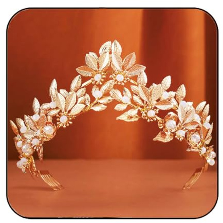 GORTIN Gold Leaf Crown Greek Goddess Headpiece Tiara Leaves Bridal Headband Hair Accessories for Women