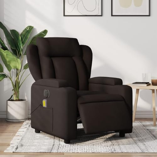 Homgoday Massagesessel Elektrisch Relaxsessel Fernsehsessel Polstersessel Ruhesessel mit Liegefunktion Liegesessel mit Verstellbare Rückenlehne TV Sessel für Wohnzimmer Dunkelbraun Stoff