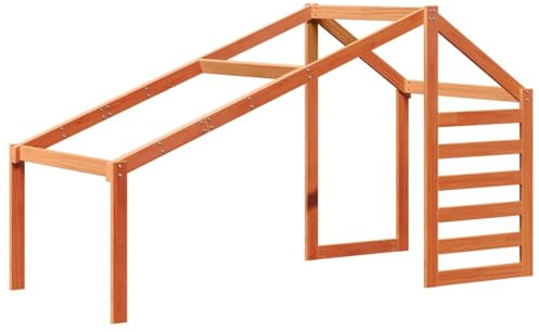 vidaXL Dach für Kinderbett, Kinderbettdach mit offener Seite, Kinderbetthimmel für Schlafzimmer, Bettdach Betthimmel, Wachsbraun Massivholz Kiefer