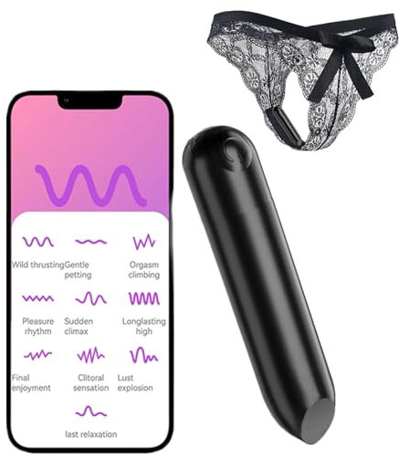 LYAMais Tragbarer Mini-Vibrator,wasserdichter Kugelvibrator mit 10 Vibrationsmodi APP-gesteuerter Vibrationsei Klitoris und G-Punkt Stimulation Massagestab für Frauen,Silikon Vibro Ei Leise,Stark