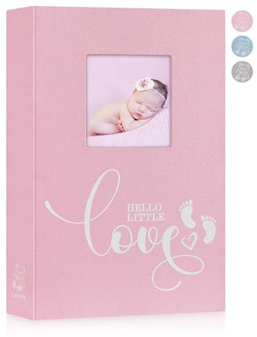 Lanpn Baby-Fotoalbum, 10 x 15 cm, 300 Taschen, Leinen, Hardcover, Erinnerungsbuch für Neugeborene, mit Memo-Schreibbereich, Bebe-Fotobuch, Einsteck-Bilderbuch, Ultraschallalbum, Andenken, Geschenke