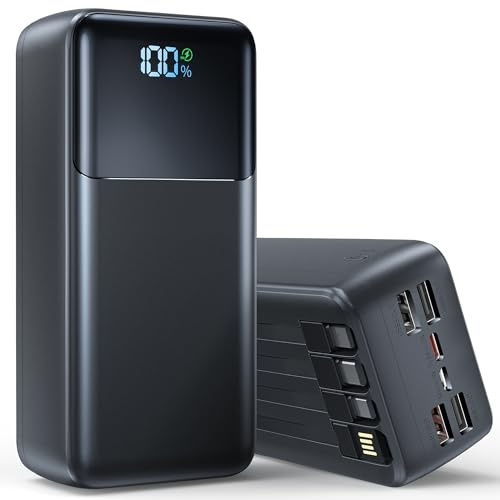 Newest 56800mAh 65W Portable Charger Power Bank, External Battery Pack Phone Charger,10 Charging Port Battery bank With Smart LED Display, Newest skin feel streamline design