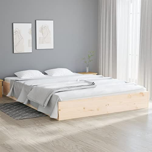 Willood Massivholzbett Bettrahmen Lattenrost Einzelbett/Doppelbettrahmen Bett Schlafzimmer Bett aus Holz Schlafzimmermöbel Kiefer 180x200 cm