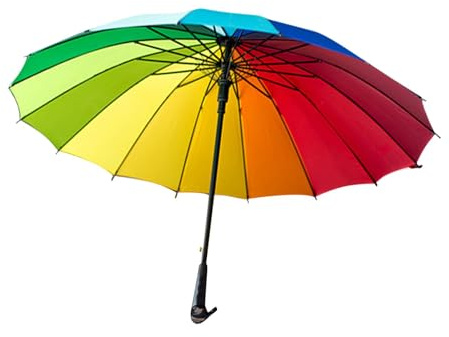 rockible Stockschirm, Automatik-Schirm, Stockschirm, Regenbogenschirm