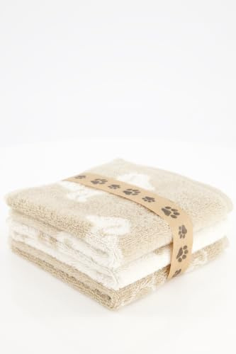 Cawö Seiftücher WE Love Dogs Mix 6249 3er Set Natur-Beige - 33