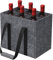Lifewit Flaschentasche mit 6 Fächern, Filz Flaschentasche, Faltbare Filz Flaschentragetasche mit Griff für Wein, Getränke, Bier, Champagner, Weinflasche Getränketasche, Grau, 30 x 20 x 26cm