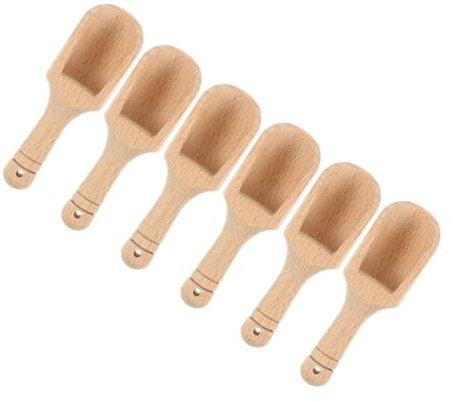 OKUMEYR 6 Cucchiai in Legno Mini Misurini Cucchiai Tè Caffè Casa Utensili Cucina Misurini Latte in Polvere