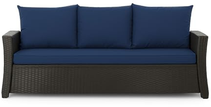 Setgarden® bänkskydd – utomhus sittdyna för trädgårdsbänk för polyrattan stoppning dyna utomhus – bänkkudde dyna för sittbänk rotting, hollywoodgunga (marinblå, 160 x 50 x 50 cm)