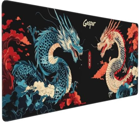 Tapis de Souris Dragon Animal Tapis de Souris XXL 1400x600x3mm, Imperméable Tapis de Souris Gamer XXL Tapis Souris Mouse Pad, Base Atidérapante, Haute Précision et Vitesse pour Gamer, Deco Bureau
