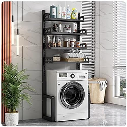 Mini-Kühlschrankständer Eck-Mikrowellenschrank Hält 40 Pfund, Verstellbarer Mini-Kühlschrank für Büro und Schlafzimmer, Kühlwagen-Organizer-Einheit mit Großer Lagerkapazität(Black,50x38x182cm(19.6x15x
