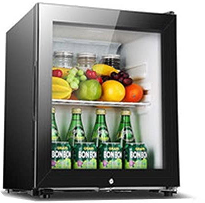 IUBGFTO Cave à vin, réfrigérateur à Boissons indépendant, Petite Mini Cave à vin, Porte Avant en Verre Transparente, température silencieuse et réglable (Noir 51 x 45 x 45 cm)