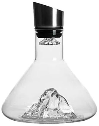 Générique Carafe en Cristal, Filtre en Acier Inoxydable Aéré à 12 Canaux, Pot à Vin Rouge à Col Cascade, Grande Capacité De 1500 ML, Carafe à Vin Et Exhausteur De Goût (10cm)