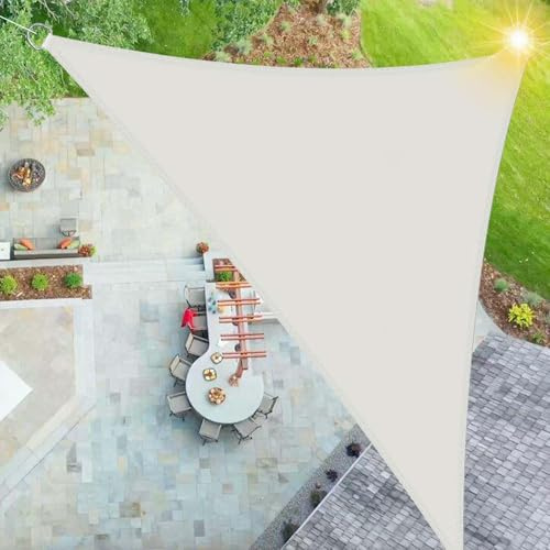 SRHIMEOS Tende a Vela da Sole per Esterno 5x5x5m, Vela Ombreggiante Impermeabile Resistente Protezione UV 95%, Antipioggia Triangolare Telo Parasole per Giardino