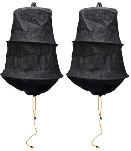 Qcwwy Herramienta de Apicultura de la Jaula de la Jaula de la Jaula de Abejas 2pcs, la Herramienta de Apicultor Negro de la Jaula de Abejas Trampa de Enjambre de Colaborador de Abigas
