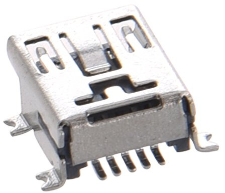 Janasiba R Lot de 5 mini USB type B femelle 5 broches 180° SMD SMT PCB Adaptateur pour connexion à souder