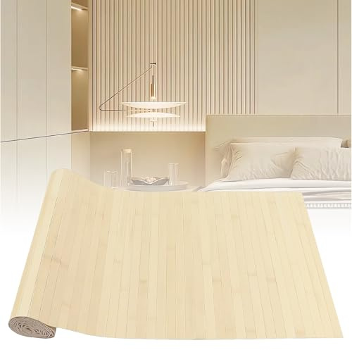 3D Wandpaneele 224x30cm Natürliches Bambus-Wandpaneele Wanddekoration Deckendekoration für Küche, Schlafzimmer, Wohnzimmer, Büro