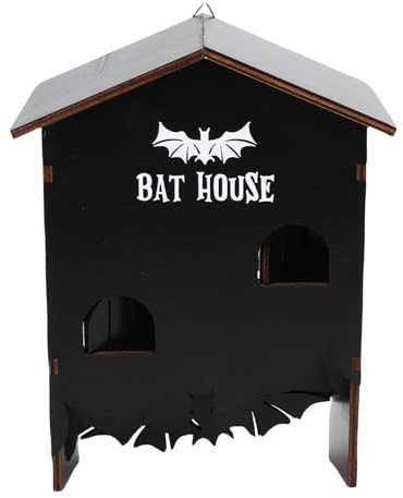 Fdit House de Bate de Madera de 3 Cámara Refugio a Prueba del Clima para el Patio del Patio del Jardín Al Aire Libre, Instalación Fácil para la Cámara de Murciélago, Refugio de Murciélagos