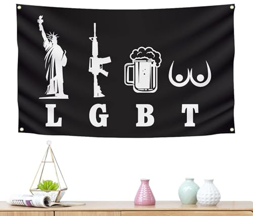 Drapeaux de dortoir – Bannière murale inspirante LGBT, drapeau de dortoir amusant de motivation avec œillets en laiton, 0,9 x 1,5 m, décoration intérieure ou extérieure pour chambre à coucher |