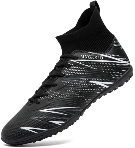 PiDaGlobal Zapatillas de Fútbol Hombre Mujer TF Turf con Tacos Zapatillas Futsal Multitacos Antideslizantes High Top para Entrenamiento Junior Césped Artificial Indoor Outdoor