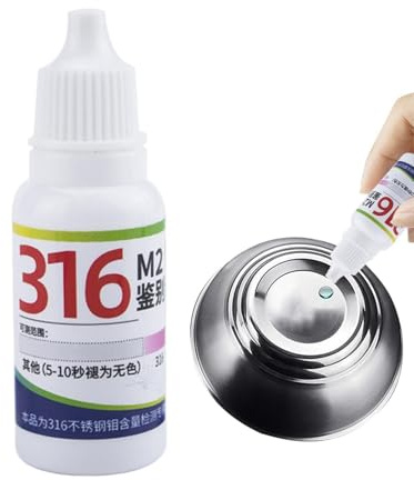 Stainless Steel Identification Solution 15ml Quick Detection Agent | 316 Stainless Steel Testing Agent for Manufacturing Building Material Kitchenware Lab Industrial Equipment