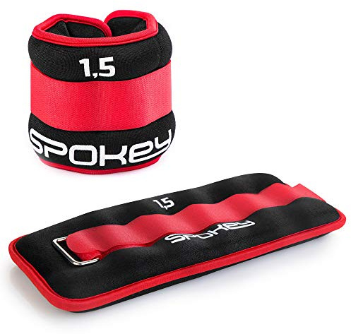SPOKEY Form IV Gewichtmanschette aus Neopren, 2 Stück für Knöchelgelenke, farbsortiert, in 4 Gewichtsstufen von 0,5 bis 2 kg, mit praktischen Klettverschlüssen