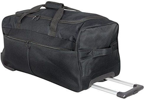 leichte XL Reisetasche 2 Rollen für Damen Herren 65 cm 70 Liter Trolley schwarz