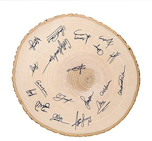 Casa Vivente Große runde Baumscheibe aus unbehandeltem Holz mit echter Rinde, Shabby Chic, Dekoration und Türschild, Geburtstagsgeschenk