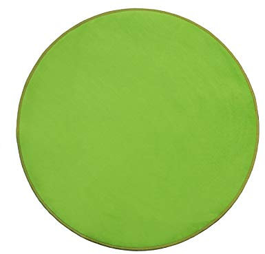 Primaflor Kinderteppich Einfarbig - SITZKREIS - Grün - Rund 200 cm - Velour-Kurzflor-Teppich für Kinderzimmer, Kindergärten und Schulen - Hochwertiger Spielteppich