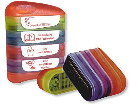 TimeTEX - Siebdruck-Stempel Perpetuum, 4 Stempel im praktischen Set - Serie: Unterschrift - aus robustem Kunststoff - 62975