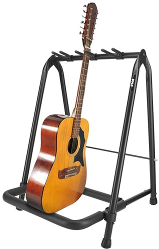 Pyle Gitarrenständer- Guitar Stand, 3-Space Faltbarer Gitarrenständer Mehrfach, Bass ständer, für Akustikgitarre, E- Gitarre & Gitarrentasche, Tragbarer Gitarrenstaender mit Schaumstoffpolsterung