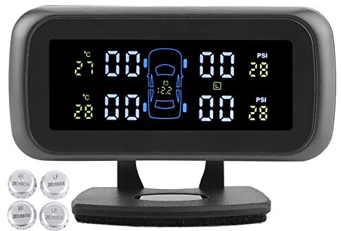 Reifendrucküberwachungssystem, Reifendruck-Kontrollsystem, Qiilu Car TPMS Drahtloses, drahtloses Reifendrucksystem LCD-Display TPMS Reifendruckmelder Auto TPMS mit 4 Sensoren