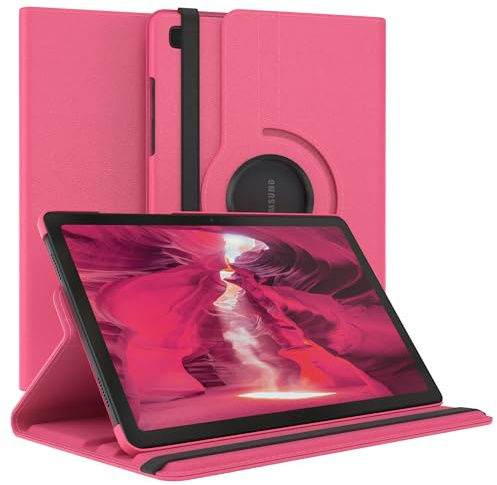 EAZY CASE - Tablet Hülle für Samsung Galaxy Tab A7 Schutzhülle 10.4 Zoll Smart Cover Tablet Case Rotationcase zum Aufstellen Klapphülle 360° drehbar mit Standfunktion Tasche Kunstleder Pink