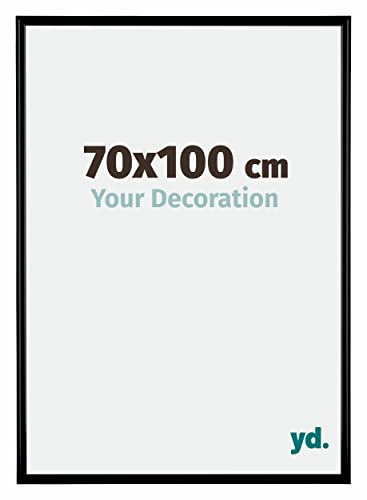 yd. Your Decoration - Bilderrahmen 70x100 cm - Schwarz Matt - Bilderrahmen aus Kunststoff mit Acrylglas - Antireflex - 70x100 Rahmen - Bordeaux