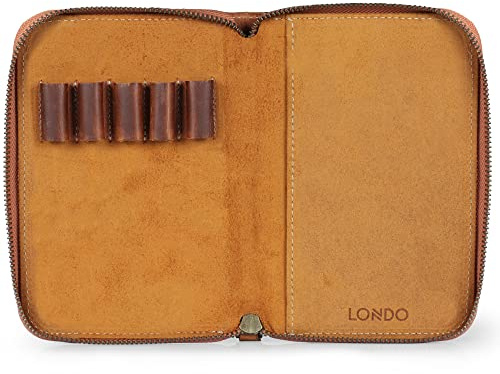 Londo Echtleder Padfolio – Portfolio Ordner mit Bleistifthalter, Notizblock & Reißverschluss für Business, Büro & Reisen