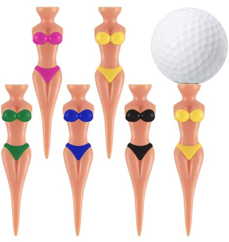 Miss-shop Funny Golf Tees,Lady Bikini Girl Golf Tees 76 mm Kunststoff Pin-Up Golf Tees 10 Stück Home Women Golf Tees Sexy Lady Golf Tees für Golf Training, Golf Zubehör