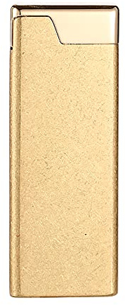 PENNY73 Briquet en Cuivre Pur Ultra-Mince Gaz Meule Gonflable Cigarette Flamme Douce Briquet Au Kérosène pour Collection Cadeau Homme Décoratif,Matte